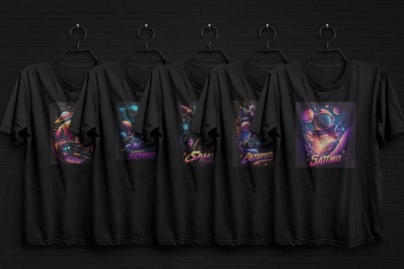 Download Astronaut Spaceship Planet T Shirt Set - Premium Bundle