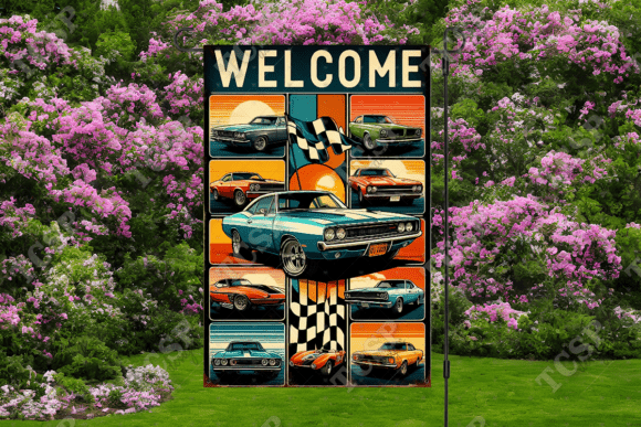 Download Classic Car Welcome Garden Flag - Garden flag Collection
